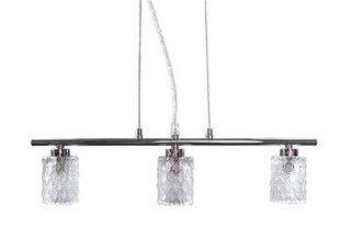 Lampa wisząca Berta potrójna z kloszami szklana chromowana nad stół