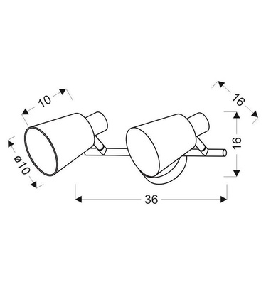 Bandă de perete 2X40W E14 crom PIN 92-70654
