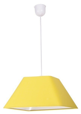 Lampa wisząca z abażurem Robin żółta tkaninowa pojedyncza E27