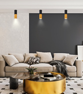 Lampa sufitowa tuba czarno-złota metalowa GU10 Candellux 2282688