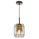 JONERA lampa wisząca czarny 1x40W E27 klosz  złoty