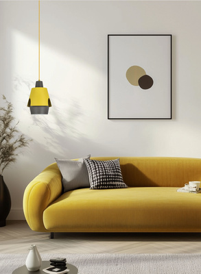 Yellow grey pendant lamp E27 Falun Ledea 50101149