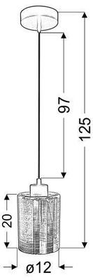 Hanging ceiling lamp chrome glass 1xE27 Cox Candellux 31-53862