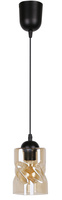 Black/amber glass pendant lamp Felis 31-00156