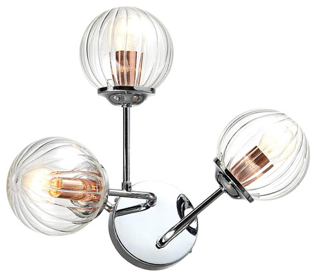 Dreifache Wandleuchte aus Chrom mit Glasschirmen Best Candellux 23-67258