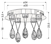 Prisma 98-25722 LED crystal chrome ceiling lamp