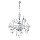 Gold chandelier with crystals 15xE14 Maria Teresa 30-95810