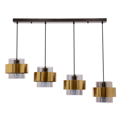 Spie hanging black brass e27 colorless lampshade