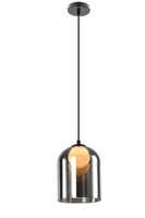 Pendant lamp KLEA glass with graphite and milky shade modern lamp over dining table for living room G9 LED