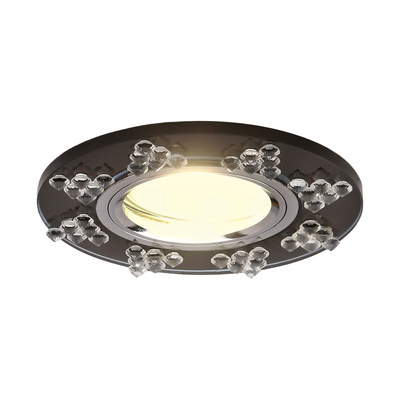 Ceiling fixture mr16 ss-19 ch/gp chrome round graphite glass