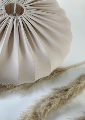 Hanging lamp CAFEE Scandinavian with beige frappe shade 52 cm minimalist ceiling lighting in japandi style E27