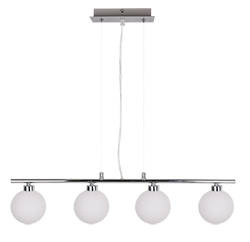 Suspension chrome / boule blanche 4 RAISA 34-01399