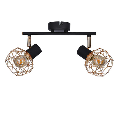 Plafonnier applique abat-jour cuivre noir Acrobat 92-22202