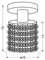 Wall lamp spot chrome + black crystals 40W Royal 91-35915