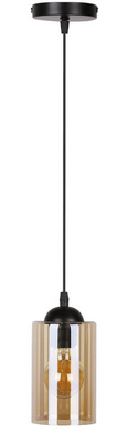 Suspension 1xE27 verre noir/marron Bistro 31-00569