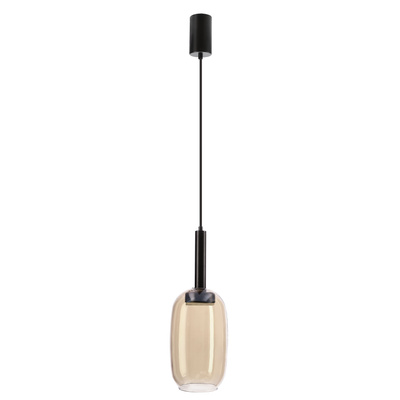 Suspension Bueno verre abat jour ambre simple GX53