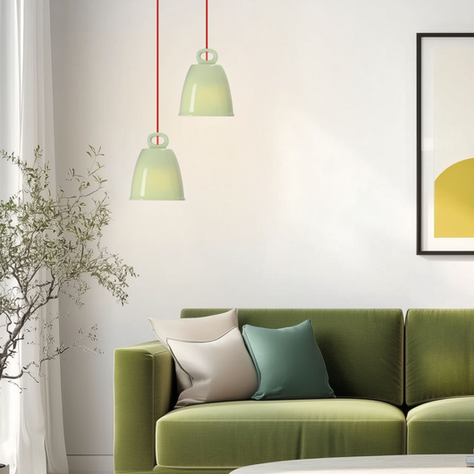 Green ceramic pendant lamp Sevilla Ledea 50101142