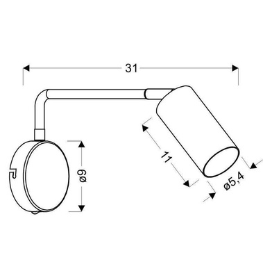 White movable wall lamp with a switch 1xGU10 Tina 21-76823