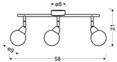 Lampa sufitowa Bolo listwa regulowana 3-punktowa LED do salonu