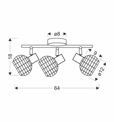 Lampa sufitowa Juicy listwa 3-punktowa do salonu