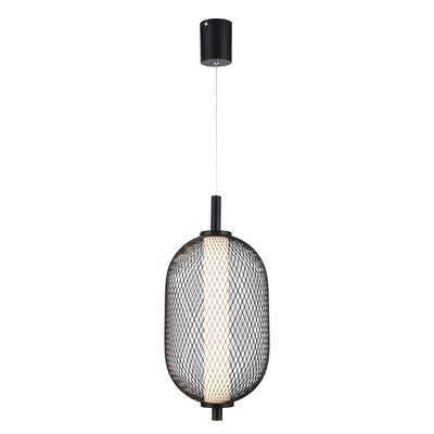 Hanging wire lamp PUMA with elongated shade 15 x 30 cm designer lamp over table LED 3000K