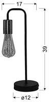 Nachttischlampe mit schwarzem Gestell ohne Schirm Herpe Candellux 41-66862