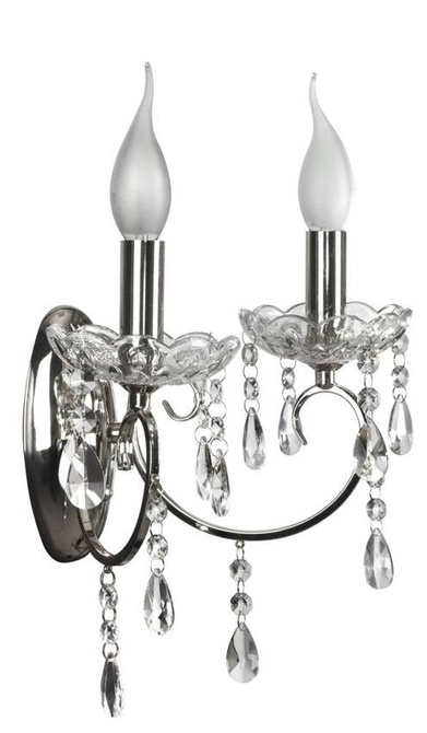 Applique murale chromée double avec cristaux Aurora Candellux 22-96138