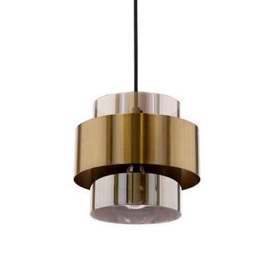 Spiega hanging lamp black+brass 1x60w e27 smoked shade