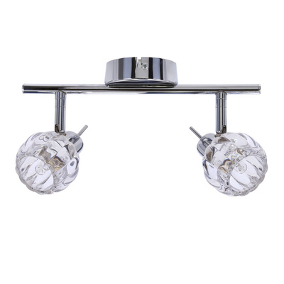 Lampa sufitowa BOMBOLA listwa ze szklanymi kloszami regulowana 2-punktowa do korytarza