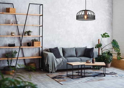 Lampe suspendue en métal noir réglable 40W E27 Levi 31-78469