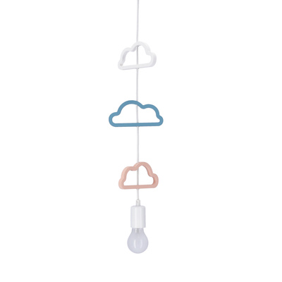 Single Ccc Lampa Wisząca 1X20W E27 Iq Kids Różowy+Niebieski+Biały