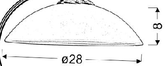 Gelber Glasschirm 28 cm 73-68081
