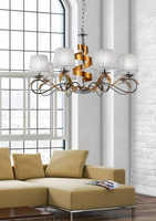 Suspension lustre chrome / or 8x40W réglable Denis Candellux 38-23469