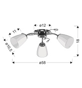 Plafonnier Ursella 3X40W E14 Blanc