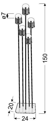 Lampa de podea crom mat 5xG4 Luxor 54-02818