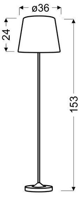 Satin floor lamp with gray striped lampshade Segin Candellux 51-19007