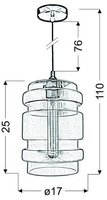 Suspension en verre ambré + ampoule E27 60W Decorado Candellux 31-36643