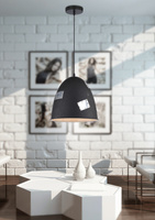Plafoniera suspendata 1X60W E27 negru + PATCH crom 31-43184