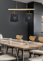 Hanging lamp patina double black lampshade 2x60W Milonga Candellu 32-53558