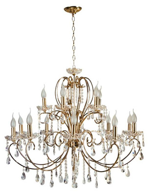 Lustre en cristal or français 88cm 15xE14 AURORA 30-99801