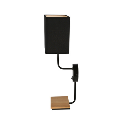 Keto black wall lamp 1x40w e14 Lampshade with switch