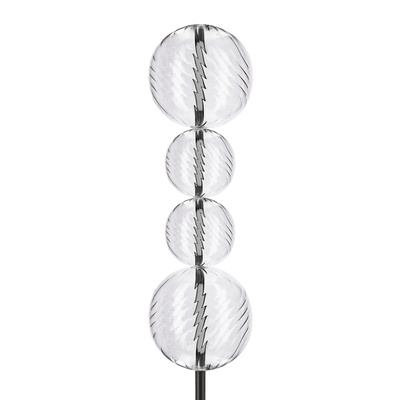PLAYA lampadar negru 15W LED 3000K abajur sferic transparent