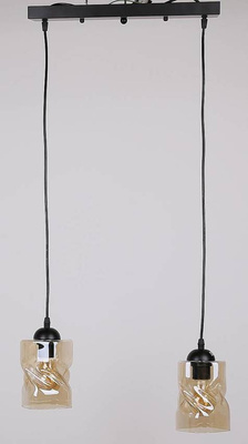 Hanging lamp black / amber strip 2xE27 Felis 32-00170
