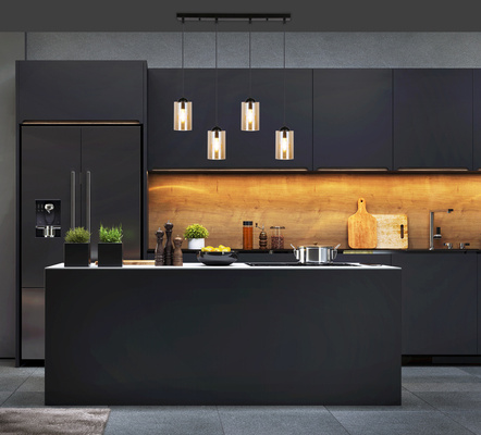 Suspension noir / bande marron 4xE27 Bistro 34-00552