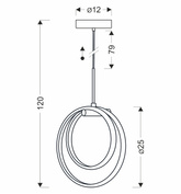 Lampa wisząca Croma pojedyncza metalowa srebrna z osłonką białą LED