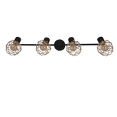 Lampa ścienna sufitowa listwa czarny klosz miedziany 4x40W E14 Acrobat 94-22226