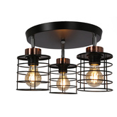 Ceiling lamp black/gold plate 3xE27 Glob 98-00392