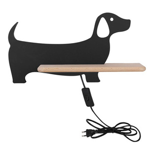 Wandleuchte LED Regal schwarz Hund Dog 21-01047 Kabel