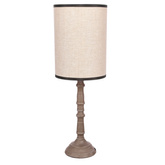 CARDINALE lampa stołowa h-52 cm ciemny szary 1x40 E27 abażur jasny lniany