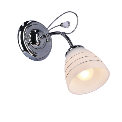 Applique murale chrome avec abat-jour cristal blanc Simpli Candellux 21-64288
